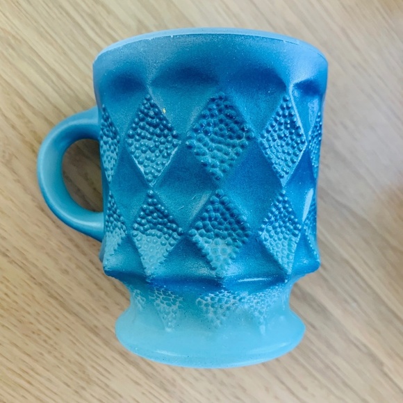 Ancor Hocking Other - Anchor Hocking Kimberly Milk Glass Ombre Blue Coffee Mug Vintage
